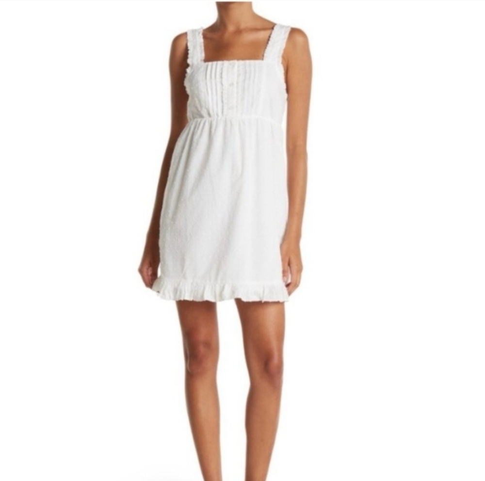 Abound Prairie White Pintuck Mini Dress Size S